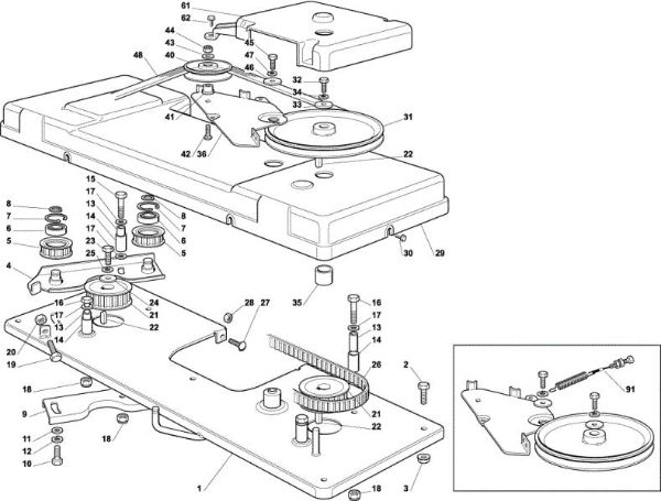 Cutting plate (1) OM 102C/17H Cat.2003 Garden tractor