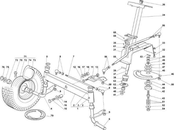 Steering arm OM 92C/13,5M Cat.2006 Garden tractor
