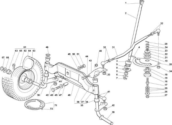 Steering arm OM 102C/15,5M Cat.2006 Garden tractor