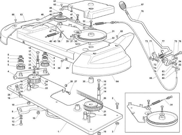 Cutting plate (1) OM 102C/17,5H Cat.2006 Garden tractor