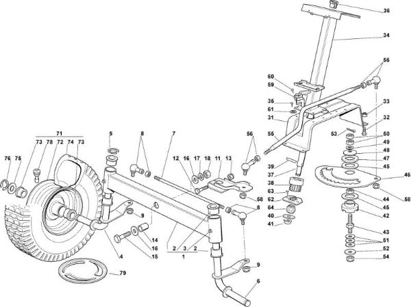 Steering arm OM 92C/13,5M Cat.2007 Garden tractor