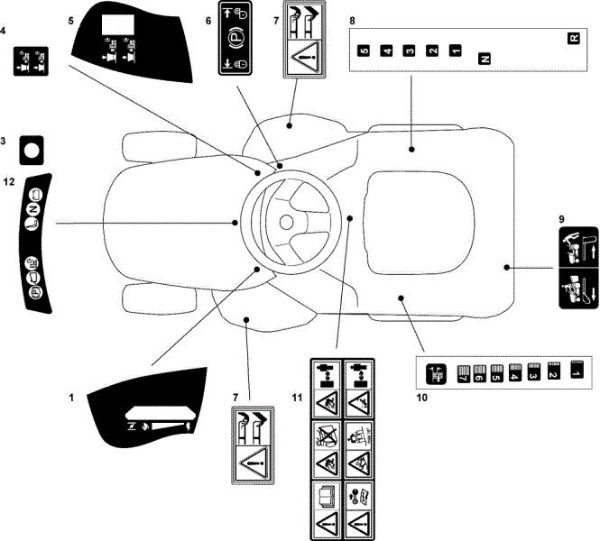 Labels (1/2) OM 91C/11,5M France Cat.2008 Garden tractor (only for the French market)