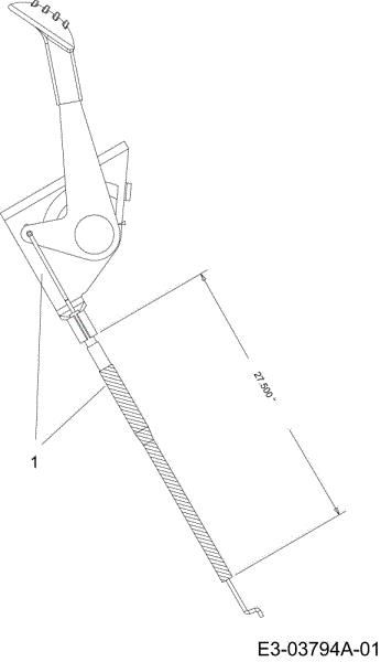 Throttle cable POLO 108/15,5 H Cat.2008 Garden tractor