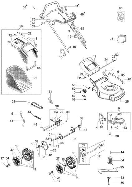 Despiece completo G 48 TBQ COMFORT PLUS Cortacésped
