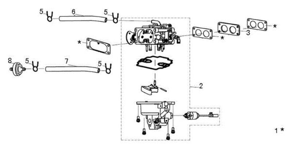Carburador OM 106/24 KH (K2400AVD V-Twin) Cat. 2015 Tractor