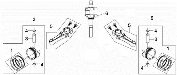 Ciguenal y piston OM 124/24 KH (K2400AVD V-Twin) Cat. 2018 Tractor