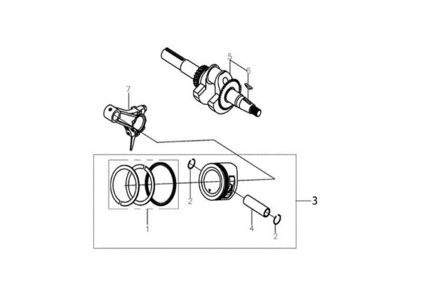 Ciguenal y piston MH 175 RKS (K800 HT - EURO5) Motoazada
