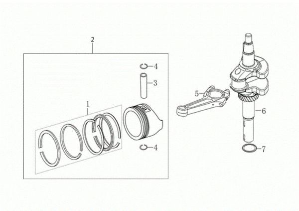 Ciguenal y piston GV 53 TK ALL ROAD PLUS 4 (K805) EURO 5 Cortacesped